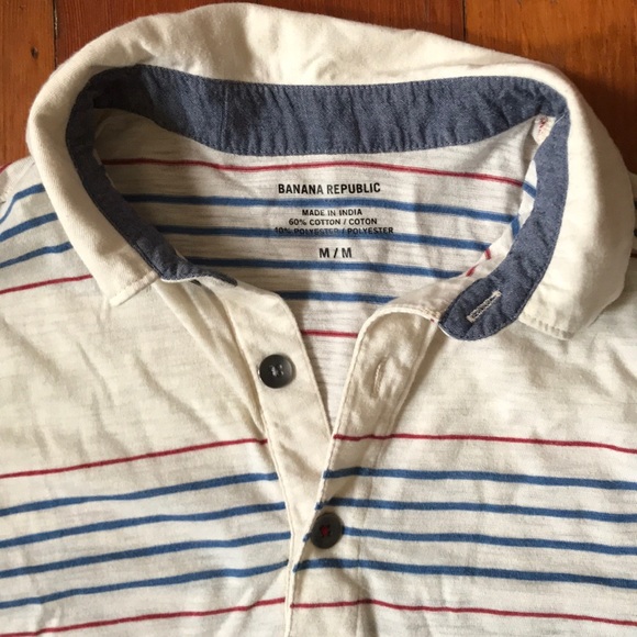 Banana Republic striped vintage inspired polo - Picture 2 of 4